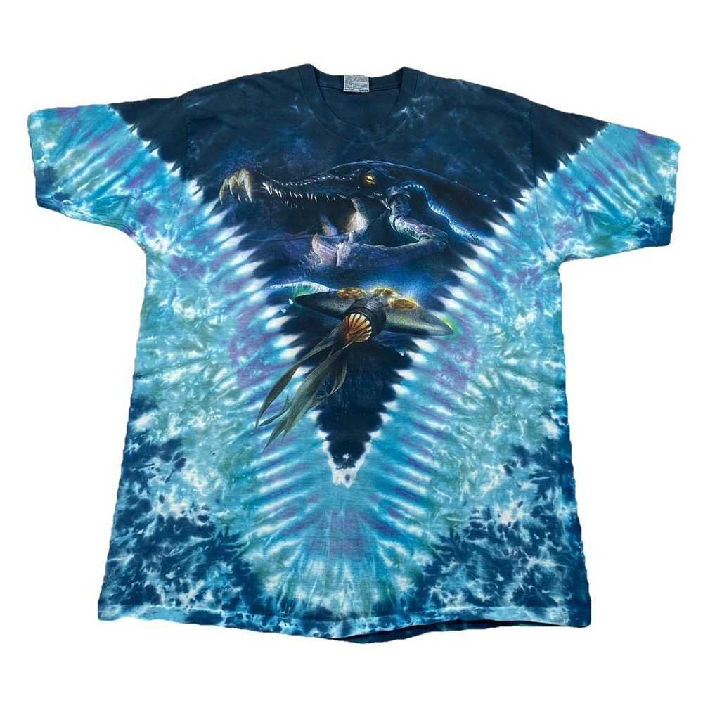 Vintage Star Wars Episode 1 The Phantom Menace Liquid Blue Tie Dye T-Shirt XL